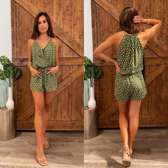 Khush Keani Hawaii Shore Romper Summit Olive XL NWT $120 - Picture 1 of 10